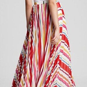Alicie + Olivia Rainbow Striped Maxi Skirt